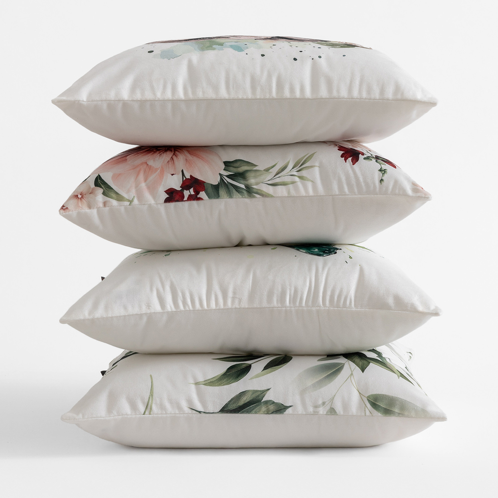 Dekoračná obliečka na vankúš KVET bielej farby OLIVE 45x45 cm