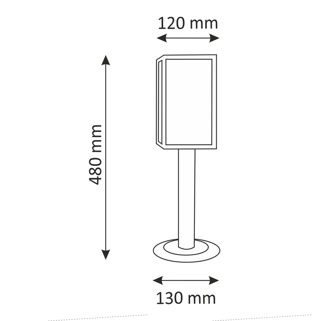 Vonkajšia stojacia lampa nízka grafitová MALMO 48 cm