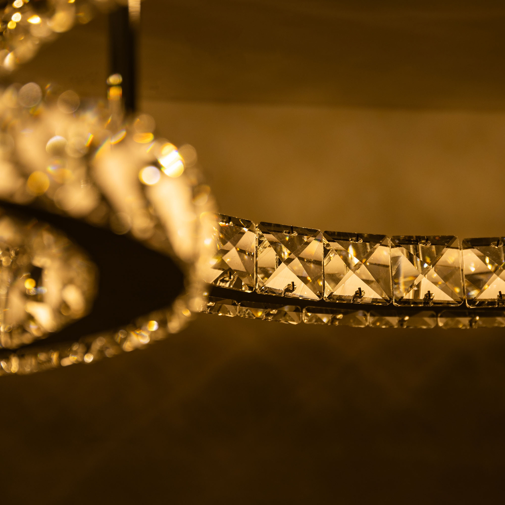 Stropné LED svietidlo GIRONA 2 krúžky chróm