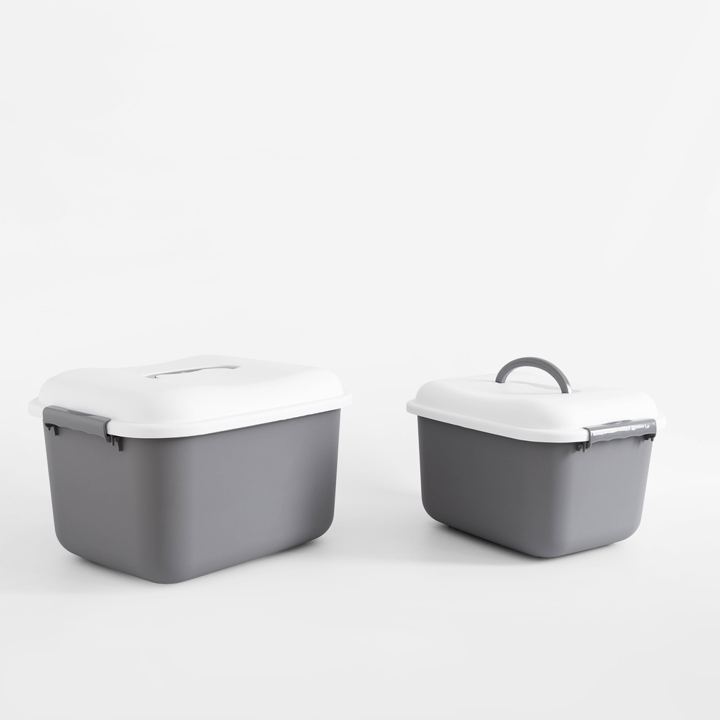 Úložný box na kolieskach bielo-sivé 40x32x26 cm