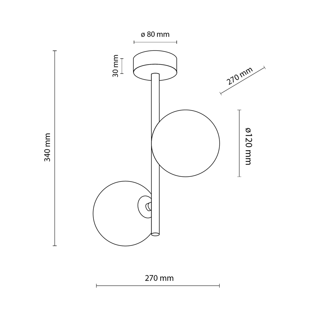 Stropné svietidlo gule čierne ESTERA II