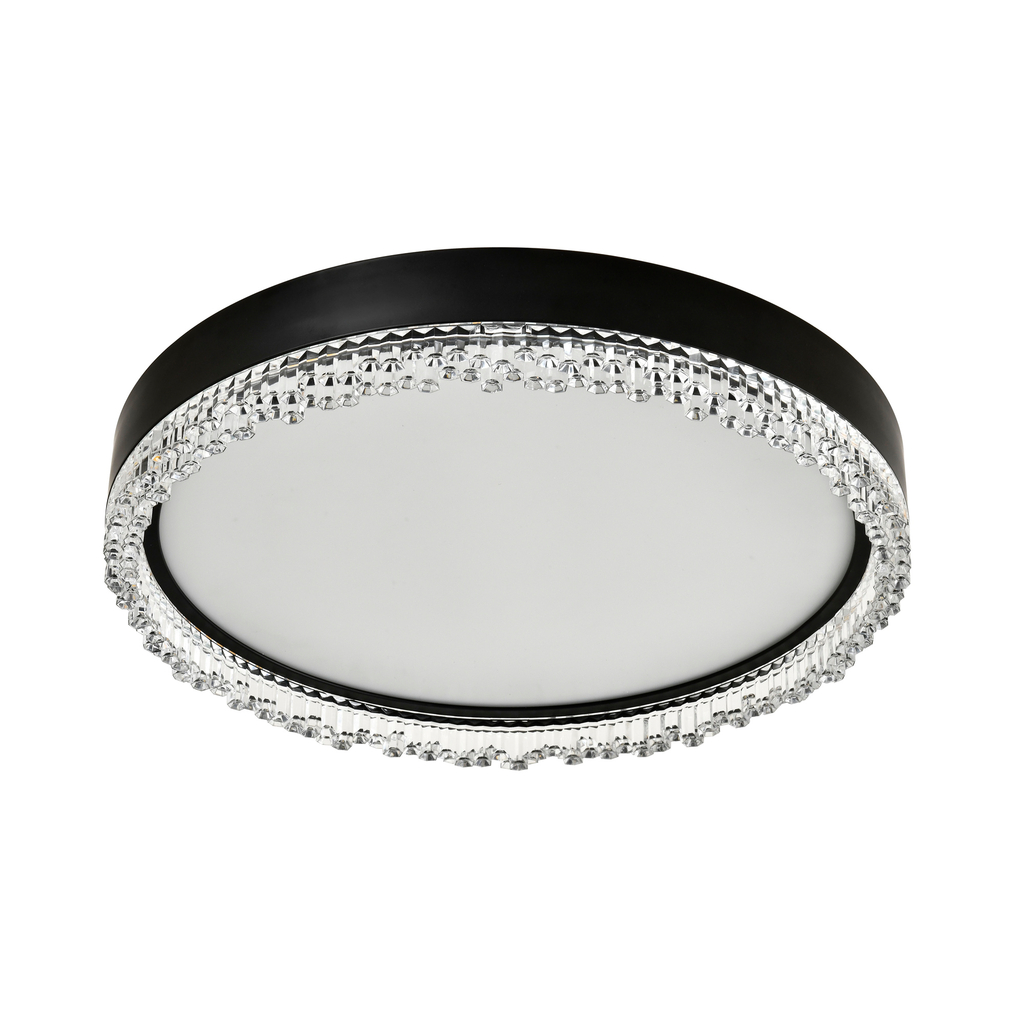 Kruhový LED plafón REGI čierny 40 cm
