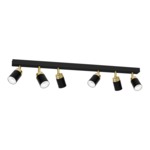 Bodové svietidlo čierno-zlaté 6xGU10 RENO VI