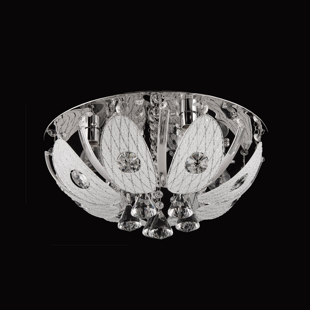 LED stropné svietidlo s diaľkovým ovládaním glamour chróm fi 40 cm