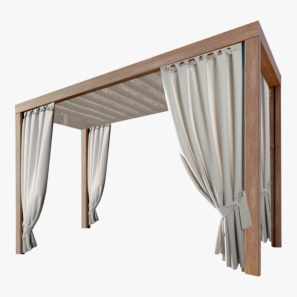 Záves na terasu s pútkami na suchý zips svetlobéžový GARDEN 155x220 cm