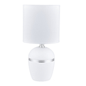 Stolová lampa keramická, bielo-strieborná 27 cm