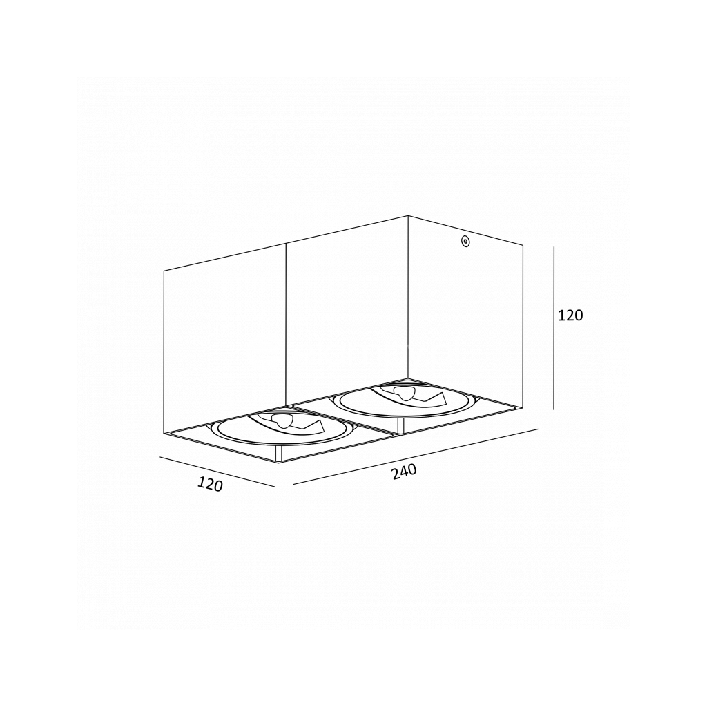 Zapustené 2-bodové svietidlo čierne BOX SL 2