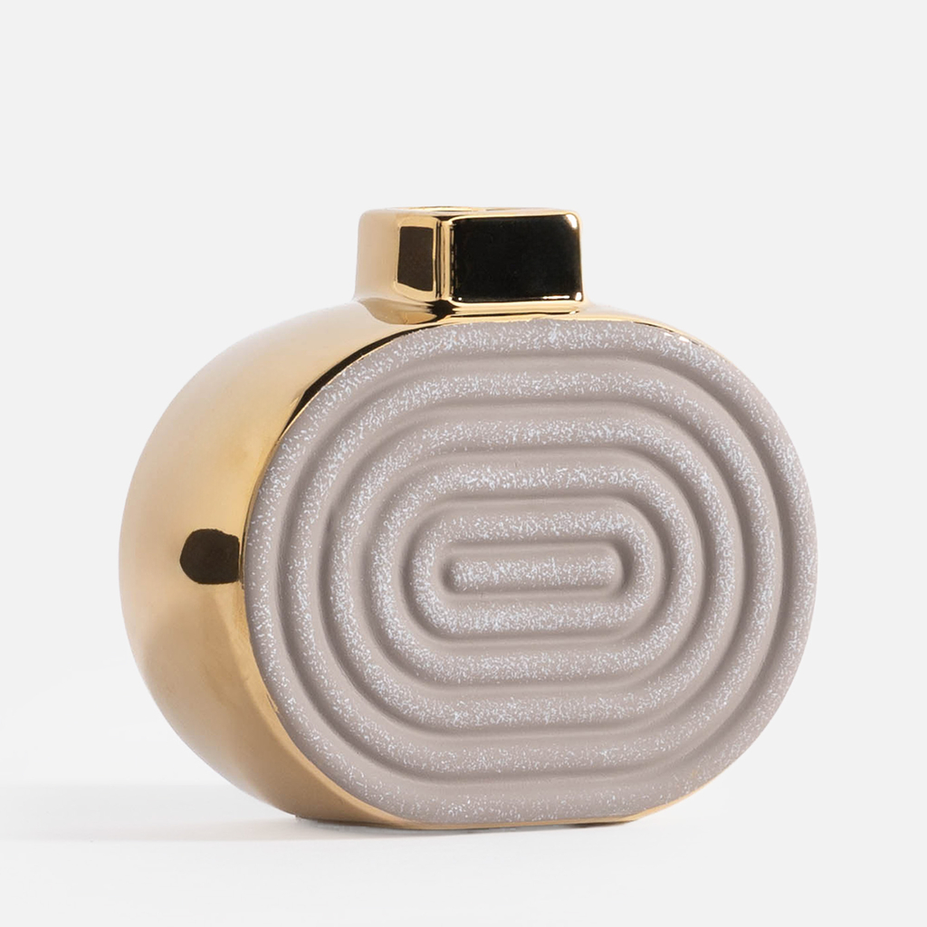 Váza glamour sivo-zlatá 15 cm