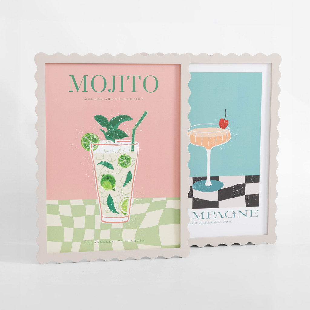 Retro obraz ružovo-zelený 30x40 cm