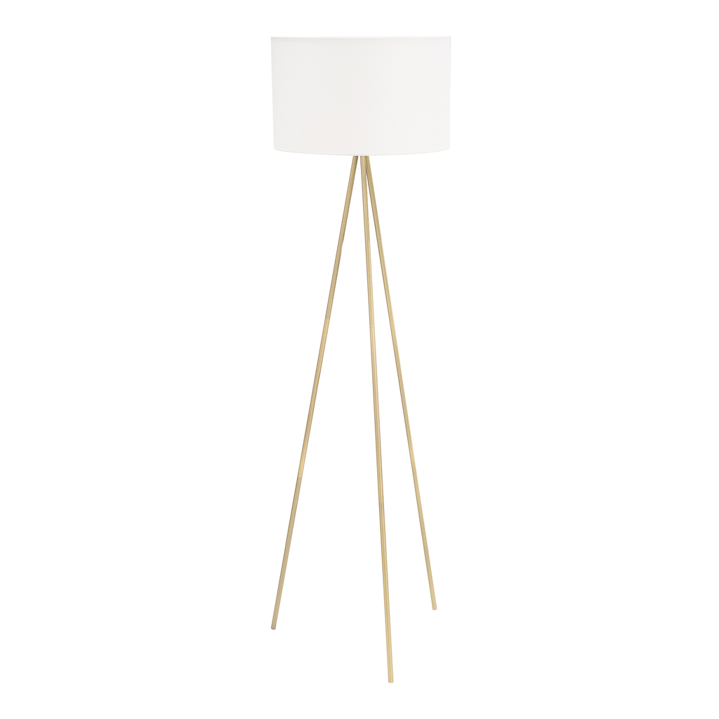 Trojnohá stojacia lampa CARA s bielym tienidlom