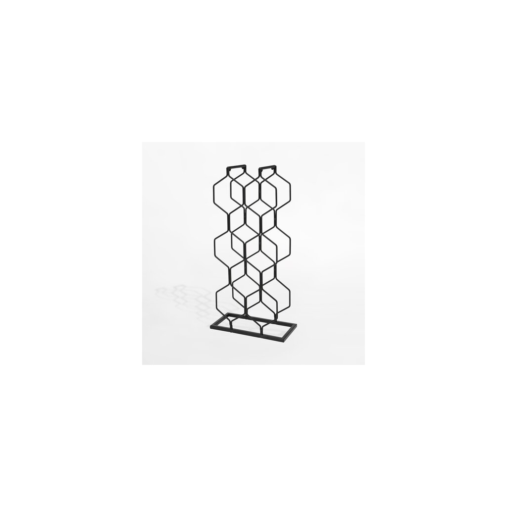 Kovový stojan na víno čierny