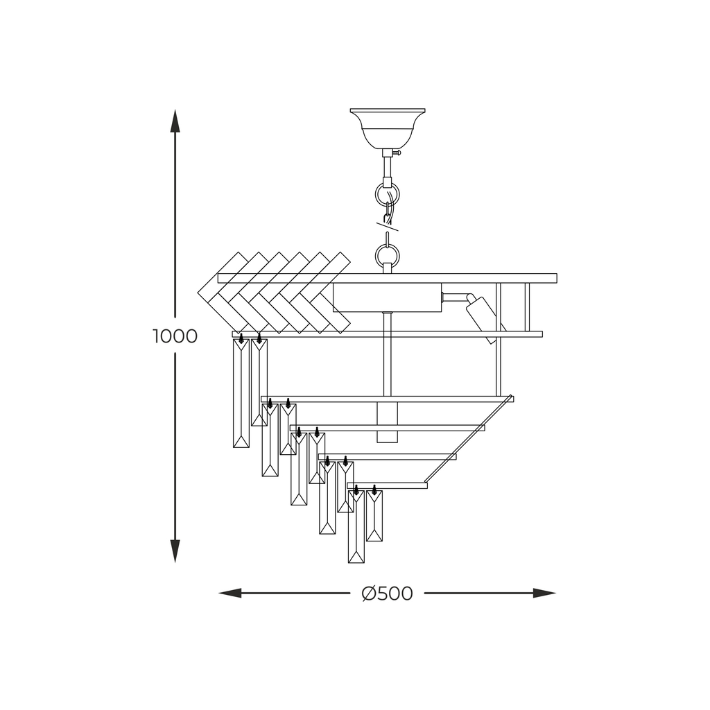 Závesné svietidlo LYON glamour zlaté