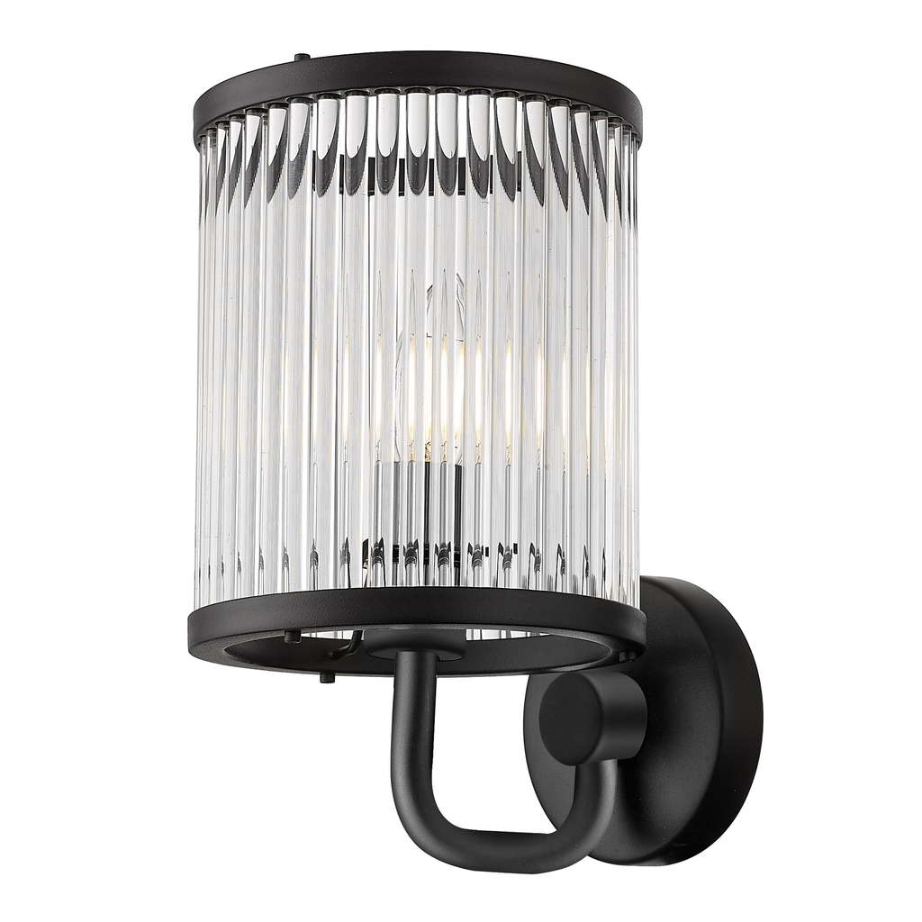Čierne nástenné svietidlo SERGIO 15 cm
