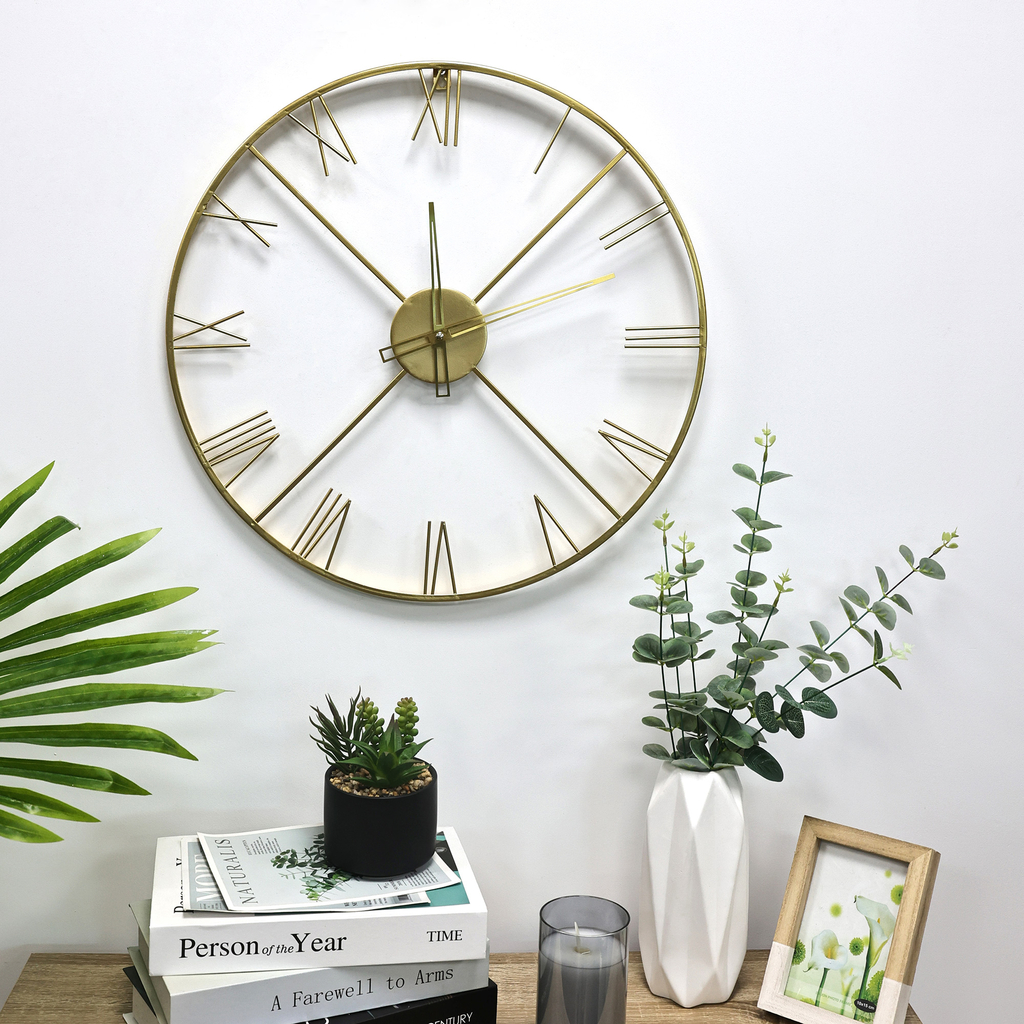 Nástenné hodiny zlaté 50 cm