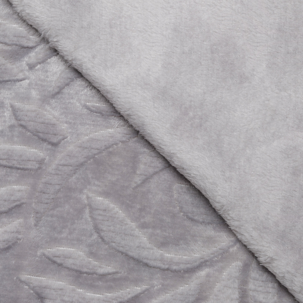 Sivá deka MILO s rastlinným motívom 130x160 cm