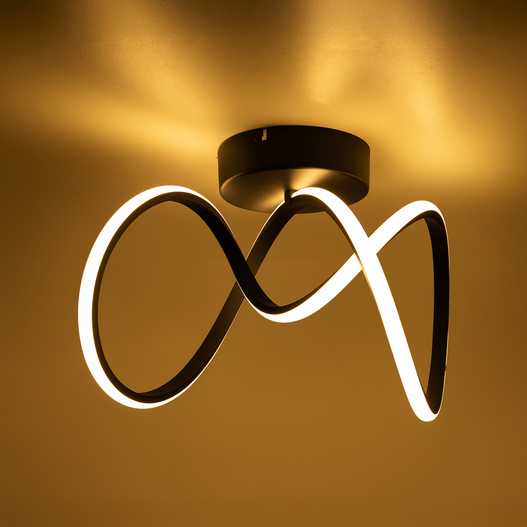 Stropné svietidlo s LED páskou čierne CLINT 41 cm