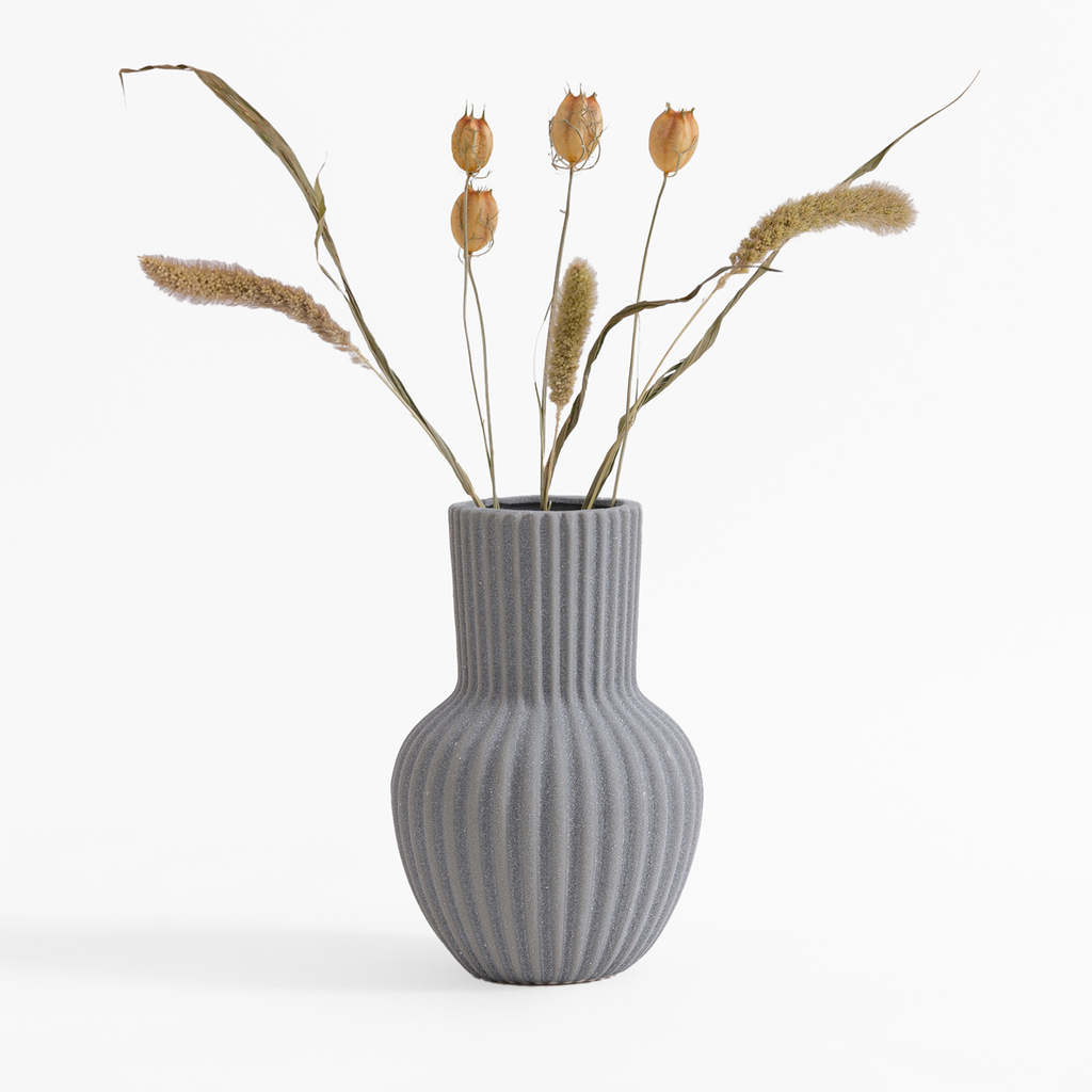 Keramická váza sivá 19,8 cm