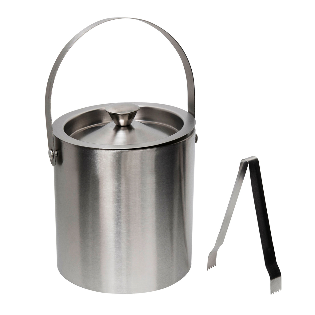 Kovové vedro na ľad s kliešťami