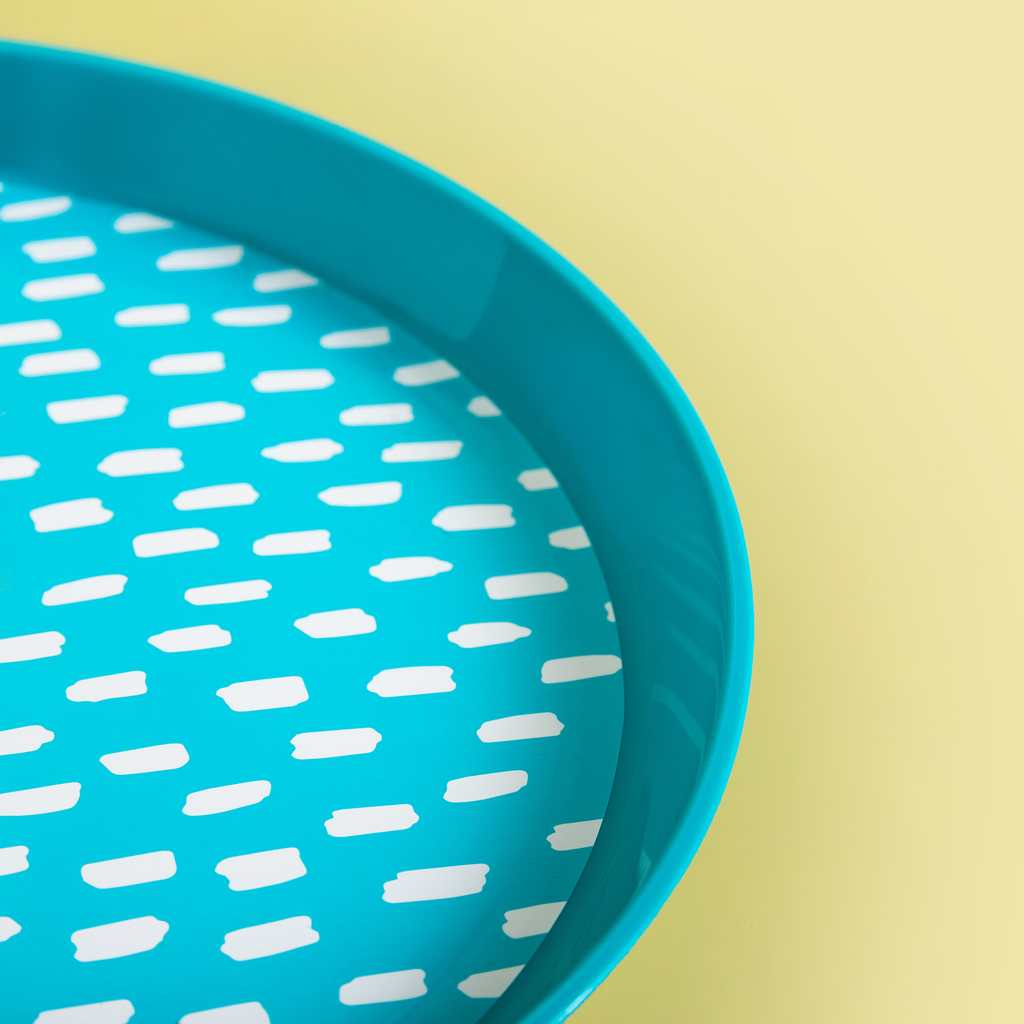 Súprava 4 plastových tanierov modrá, 21 cm