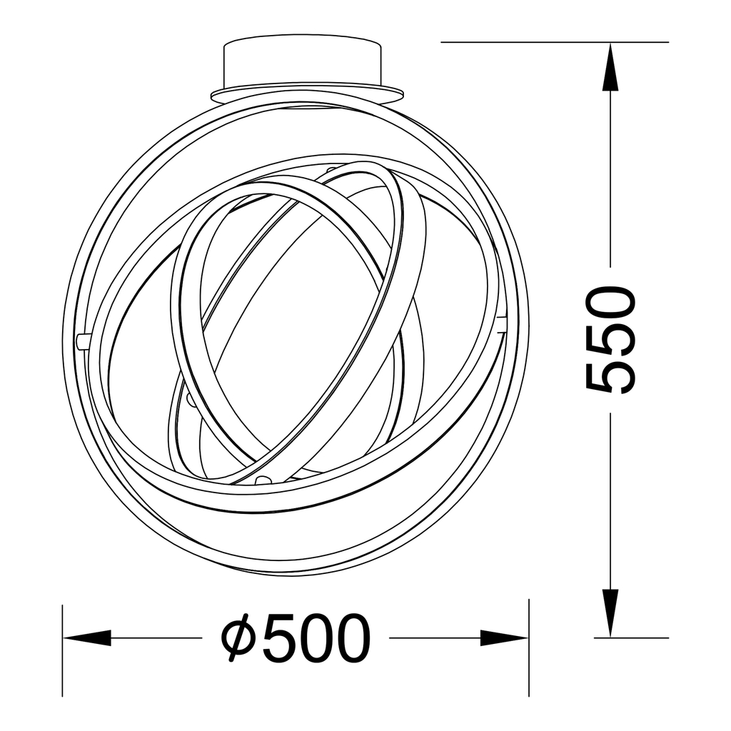 Stropné svietidlo TESS LED čierne
