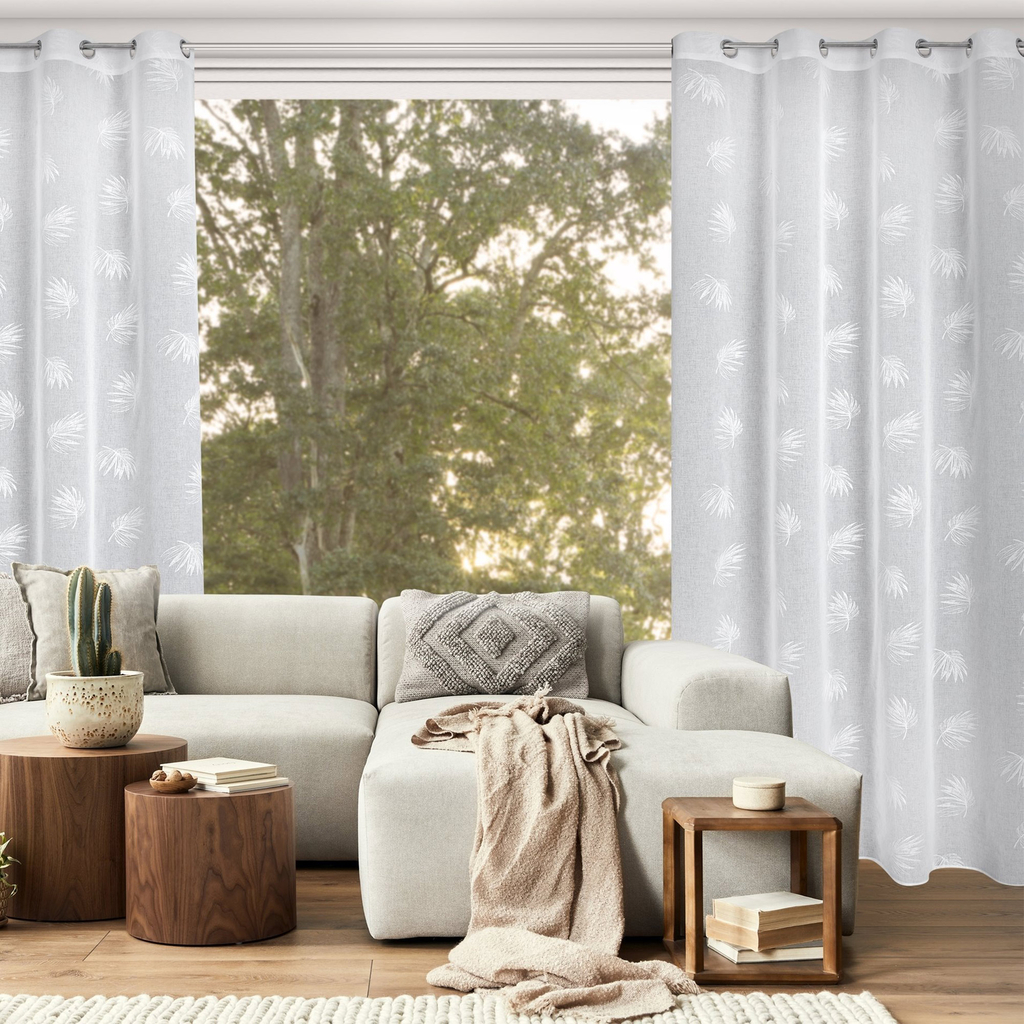 Záves na kruhy biely JESSI 140 x 260 cm