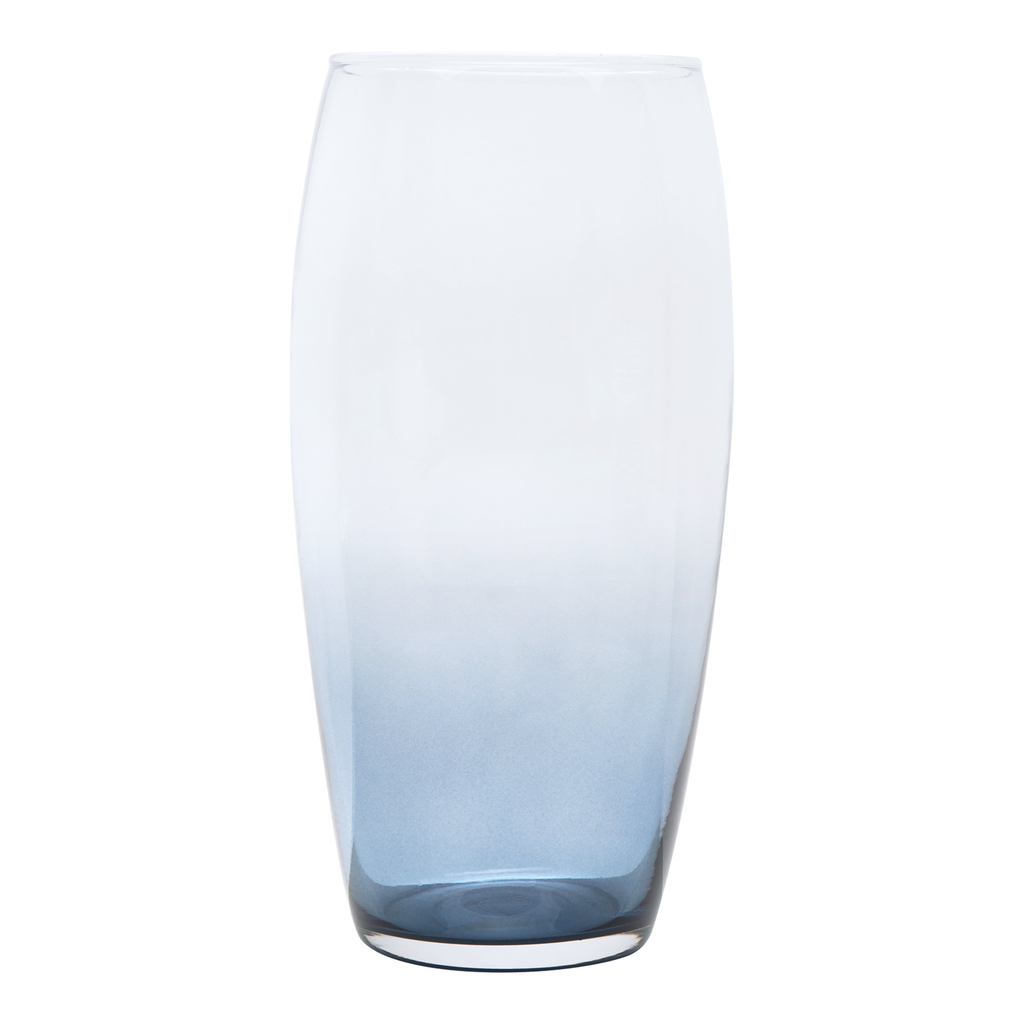 Sklenená váza PLAMA OMBRE nočná modrá 26 cm