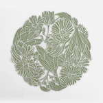 Okrúhle prestieranie na stôl zeleno-strieborné 38 cm