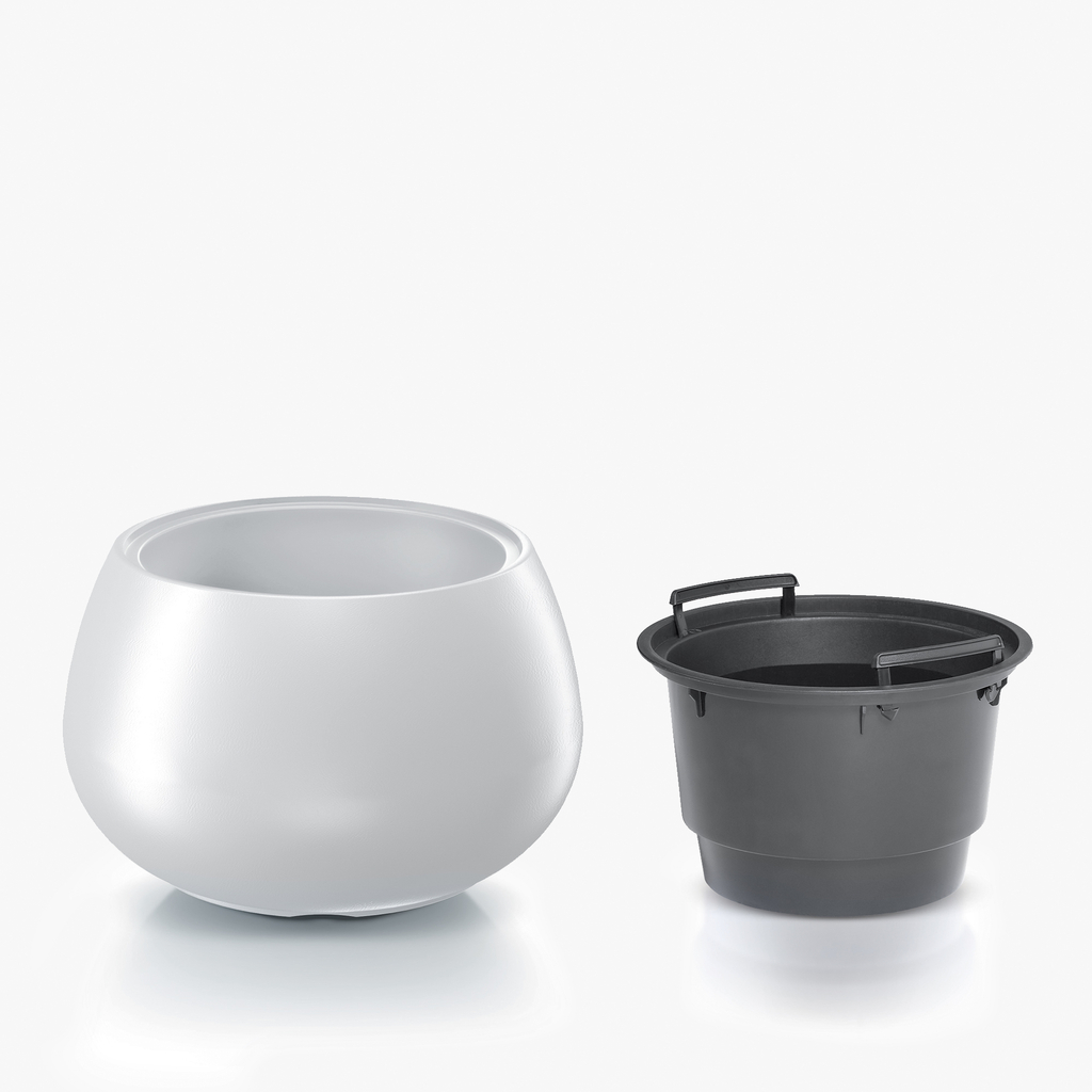 Kvetináč HEOS s vložkou, biely 43,6x27 cm