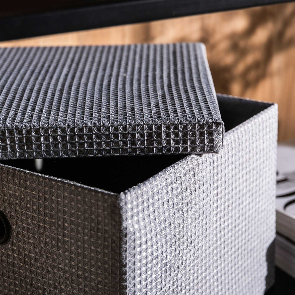 Úložný box sivý 19x19x16 cm