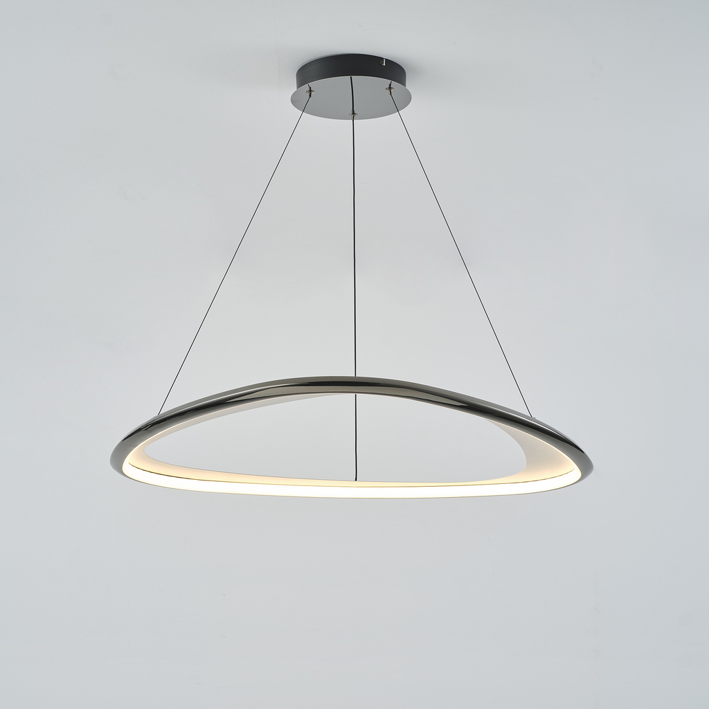 LED luster na lanku GETAFE chrómovaná čierna 85 cm