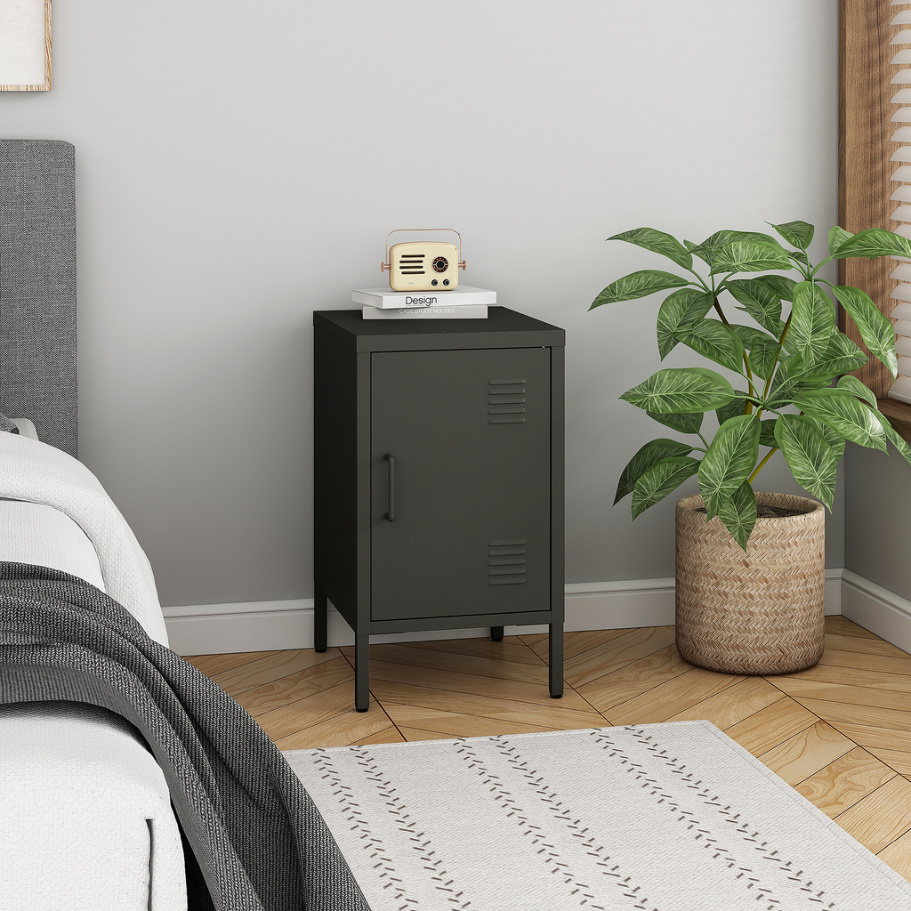 Nočný stolík SOLANS čierna