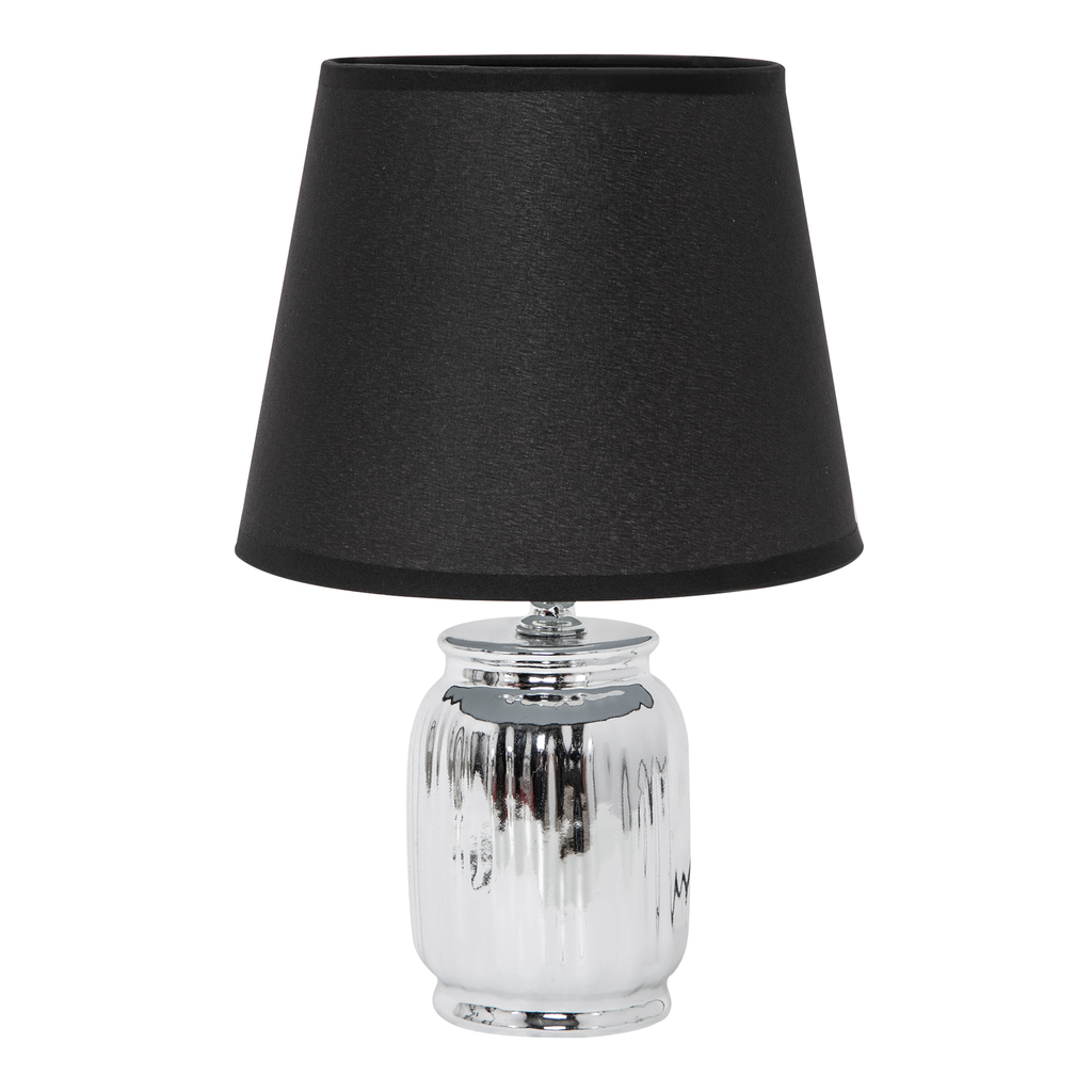 Keramická stolná lampa čierno-strieborná 26 cm
