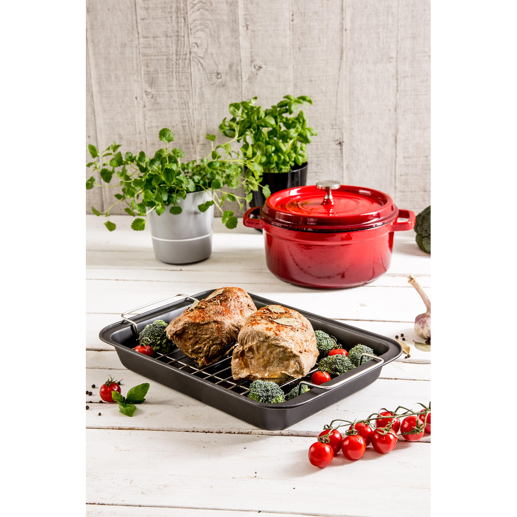 Plech na pečenie s mriežkou 37x25x5 cm