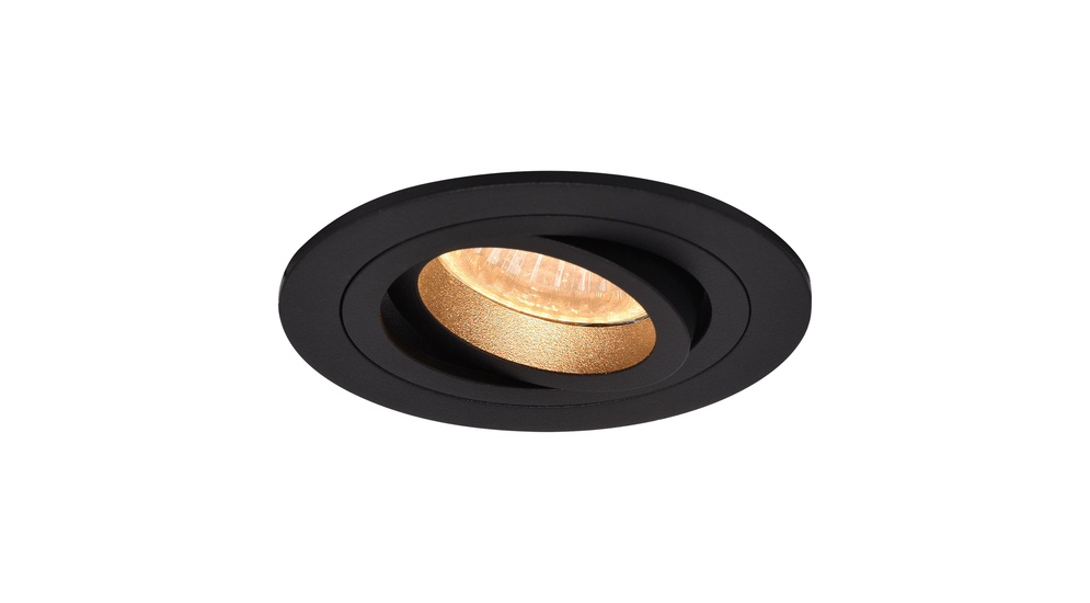 Zapustené bodové svietidlo s okrúhlym rámom čierne RONDOO