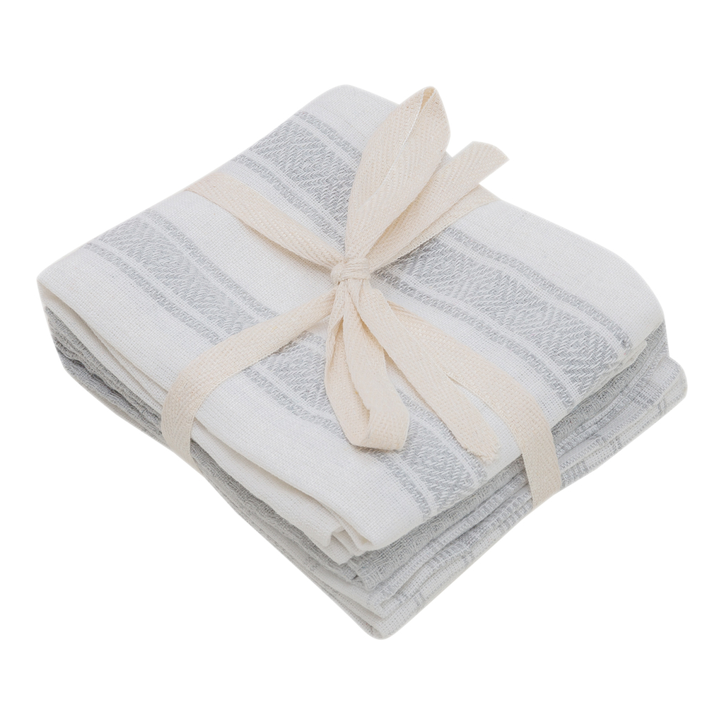 Sada 3 bavlnených kuchynských utierok v sivej farbe 40x60 cm