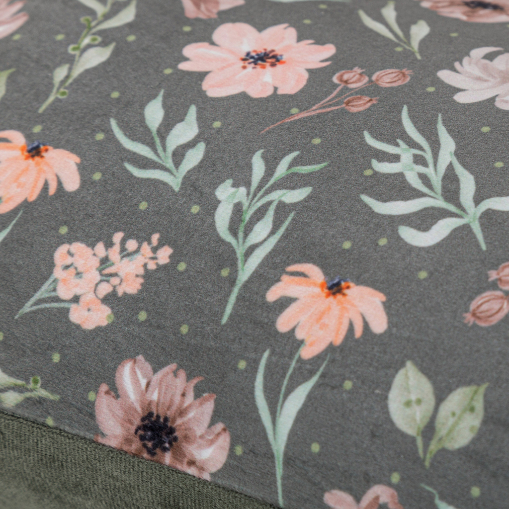 Dekoračná obliečka na vankúš DAISY s kvetinovým motívom, zelená 30x50 cm