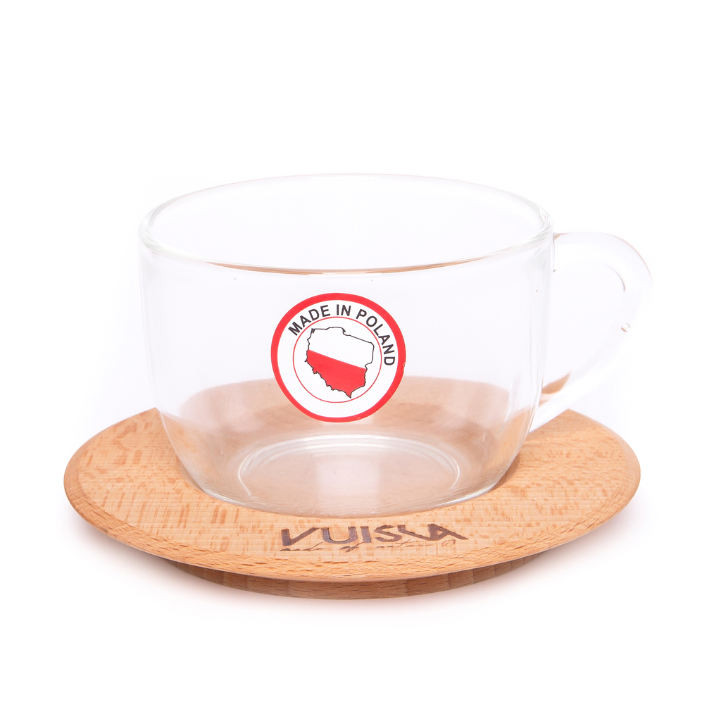 Šálka s drevenou podšálkou VUISLA 250 ml