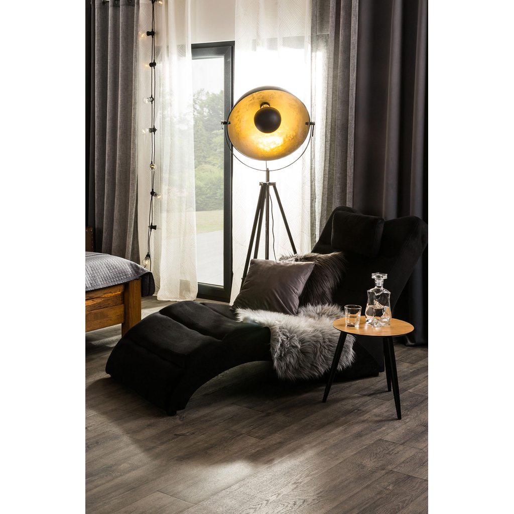 Industriálne podkrovné stojace svietidlo v čiernej a zlatej farbe ANTENNE