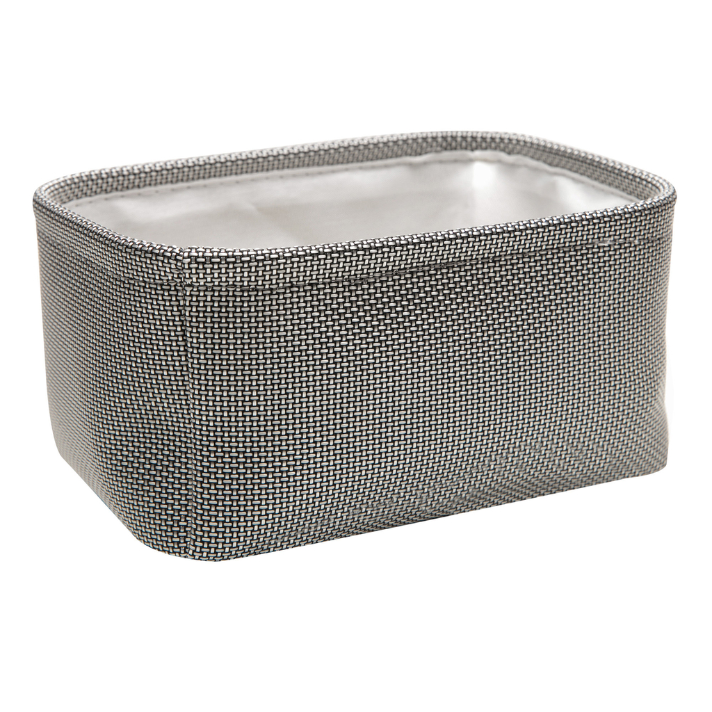 Sivý úložný košík 27 x 20 x 12 cm