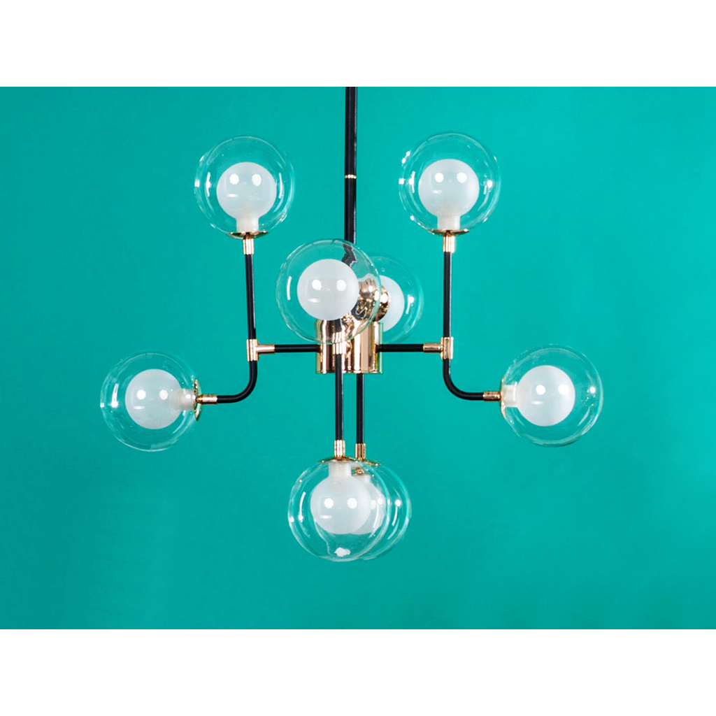 Čierno-zlatý luster RIANO 59 cm