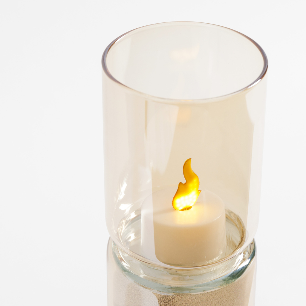 Dekorácia LED jantár SVIEČKA 18,3 cm