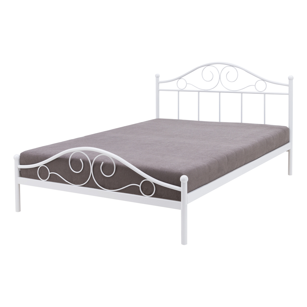 Kovová posteľ s roštom ANTIC biela 160x200 cm