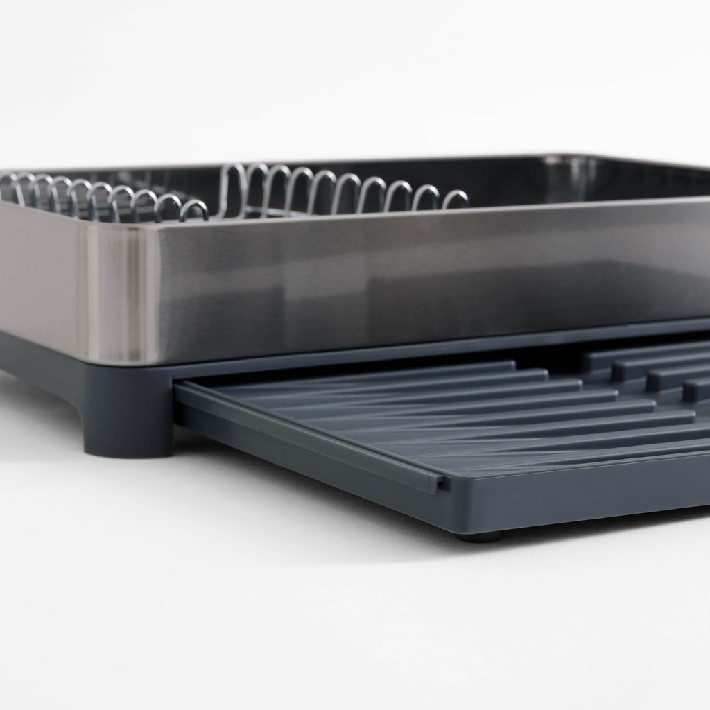 Výsuvná sušička riadu strieborno-sivá 43x29,5x8 cm