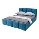 Modrá čalúnená posteľ FABRIZZIO SQUERE P 180x200 cm