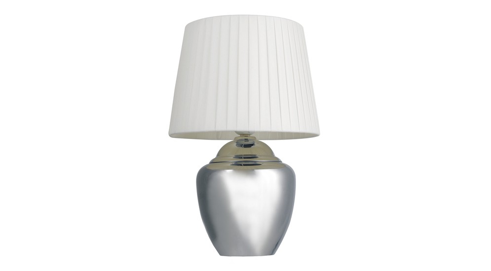 Klasická stolná lampa s bielym tienidlo PTL03SW