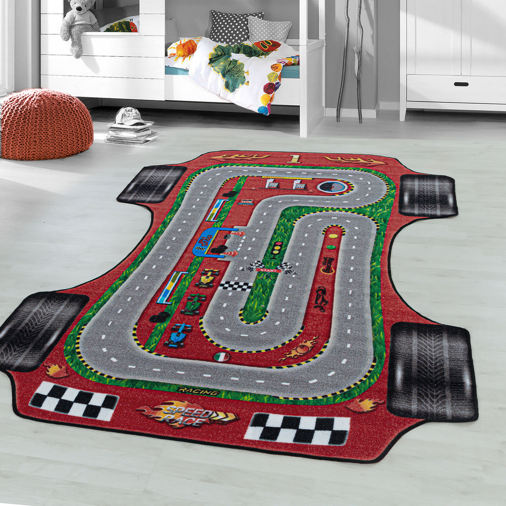 Detský koberec PLAY auto červený 120x170 cm