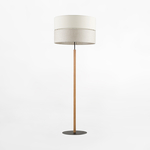 Stojacia lampa s tienidlom v sivej farbe ECO