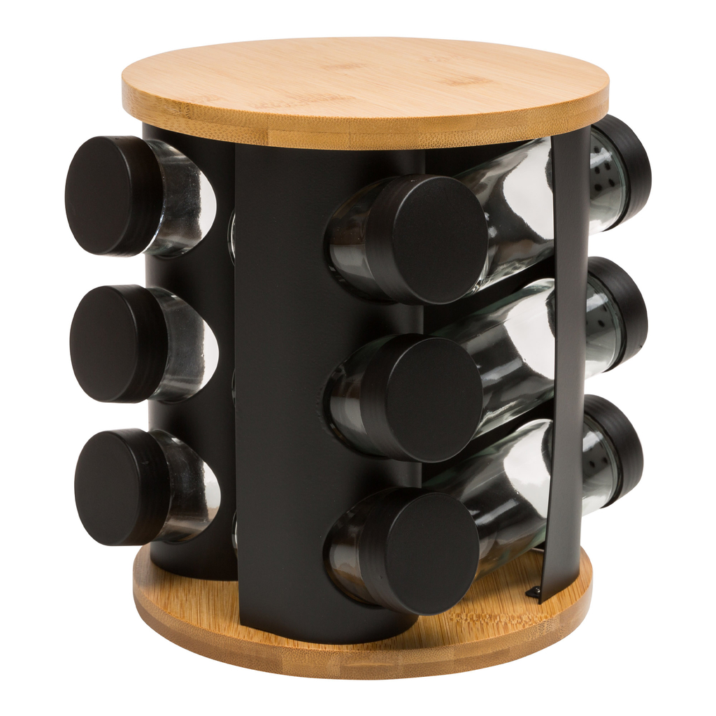 Súprava 12 nádobiek na koreniny na stojane