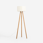 Stojacia lampa PIKO trojnohá bambusová krémová