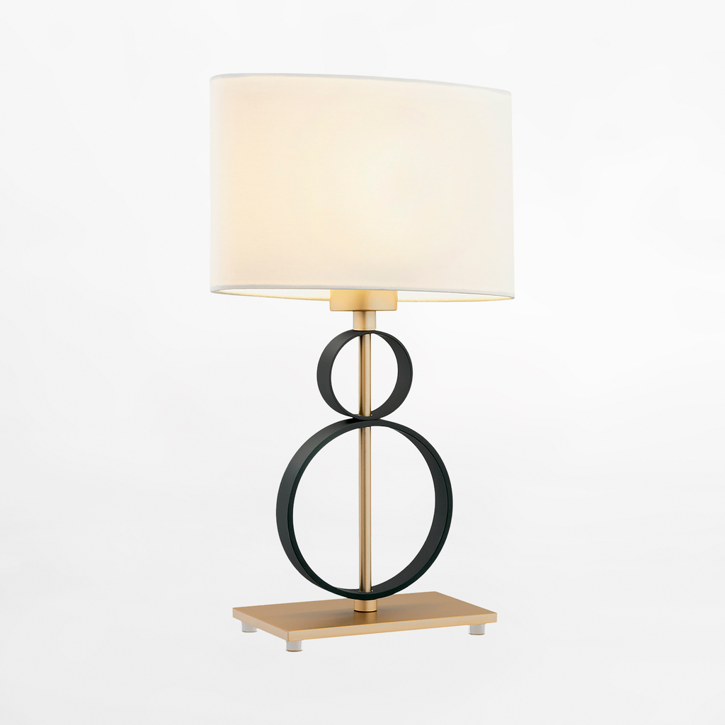 Stolná lampa s tienidlom čierno-zlatá PERSEO